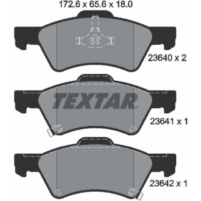 Textar 2364001 Bremsbelagsatz, Scheibenbremse Textar 2364001 Bremsbelagsatz, Scheibenbremse