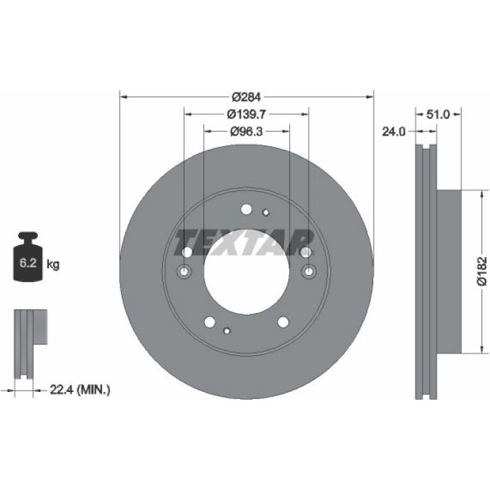 Textar 92104400 Bremsscheibe Textar 92104400 Bremsscheibe
