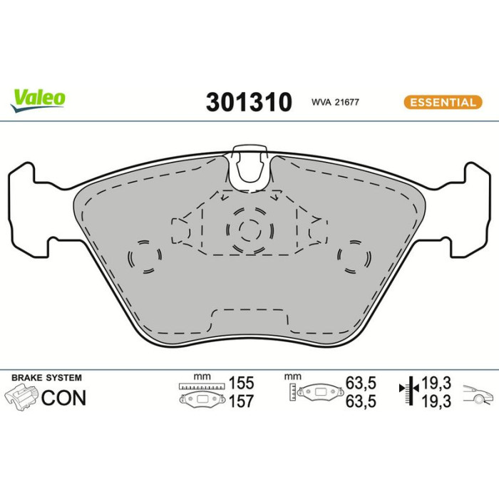 Valeo 301310 Bremsbelagsatz, Scheibenbremse ESSENTIAL Valeo 301310 Bremsbelagsatz, Scheibenbremse ESSENTIAL