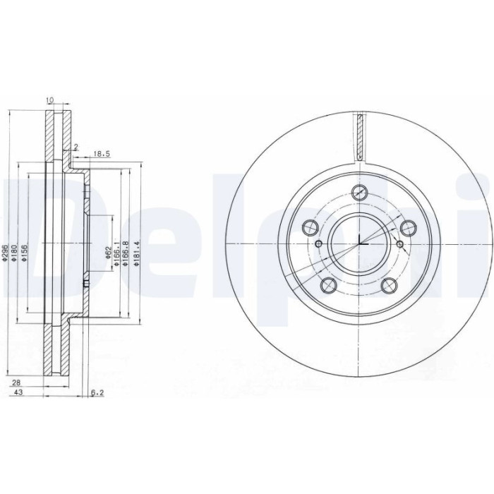 Delphi BG3735 Bremsscheibe Delphi BG3735 Bremsscheibe