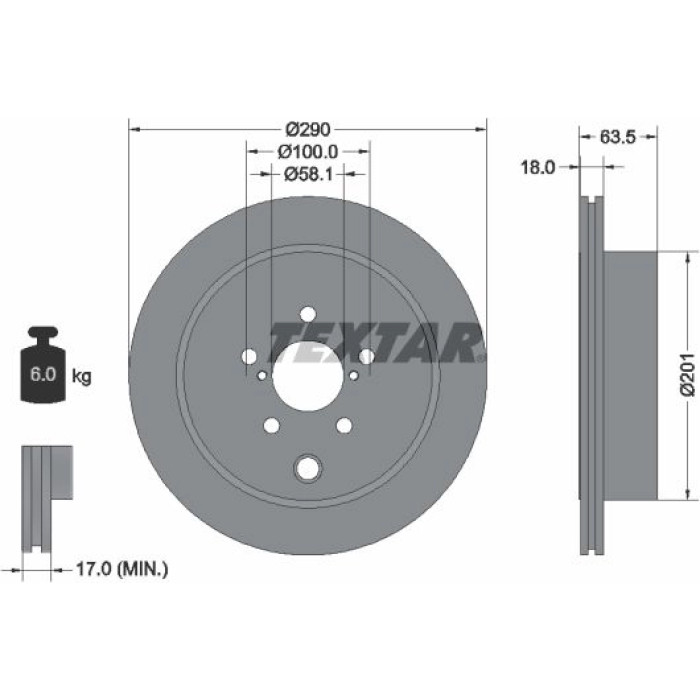 Textar 92270903 Bremsscheibe PRO Textar 92270903 Bremsscheibe PRO
