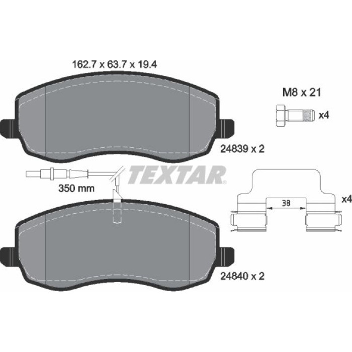 Textar 2483901 Bremsbelagsatz, Scheibenbremse Q+