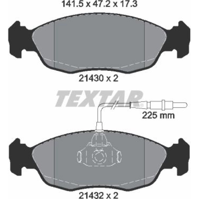 Textar 2143001 Bremsbelagsatz, Scheibenbremse Q+ Textar 2143001 Bremsbelagsatz, Scheibenbremse Q+