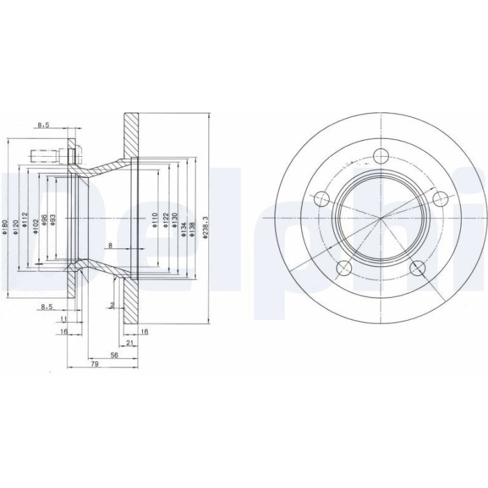 Delphi BG2494 Bremsscheibe Delphi BG2494 Bremsscheibe