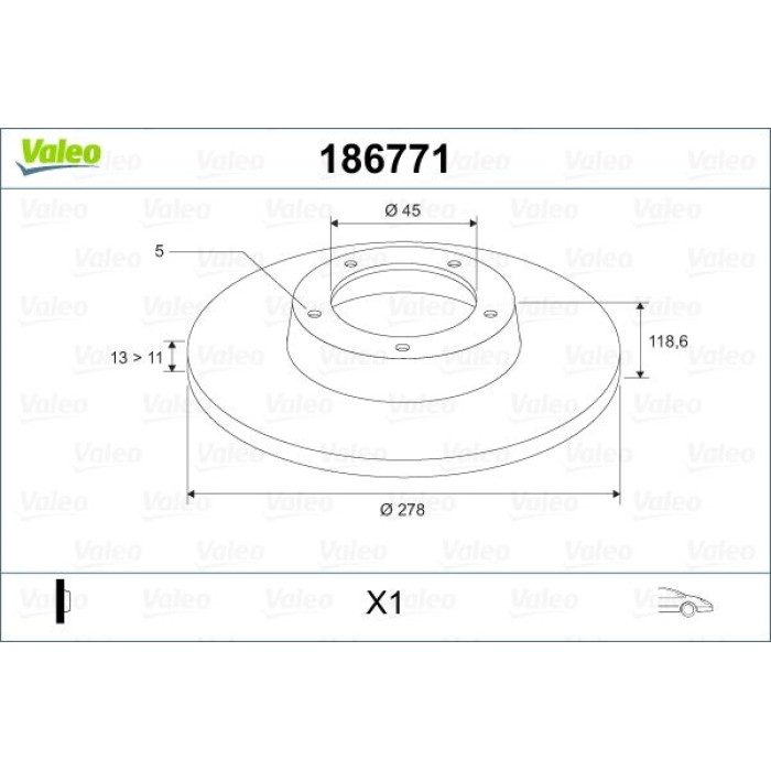 Valeo 186771 Bremsscheibe Valeo 186771 Bremsscheibe