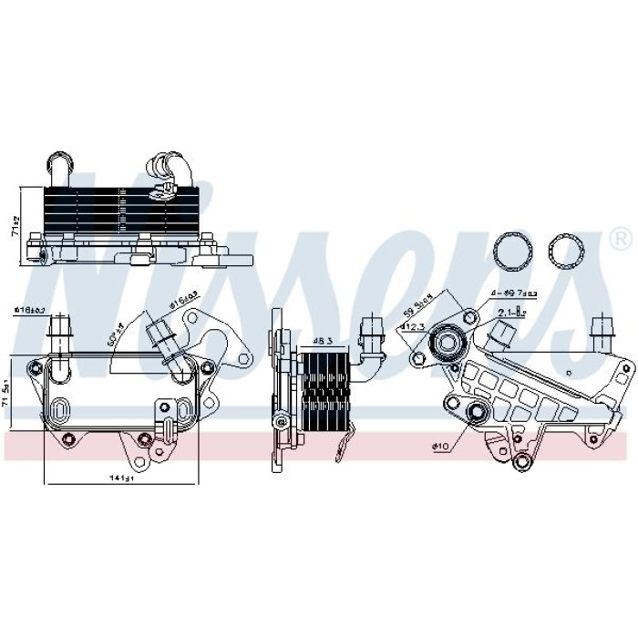 Nissens 90732 Ölkühler, Automatikgetriebe FIRST FIT