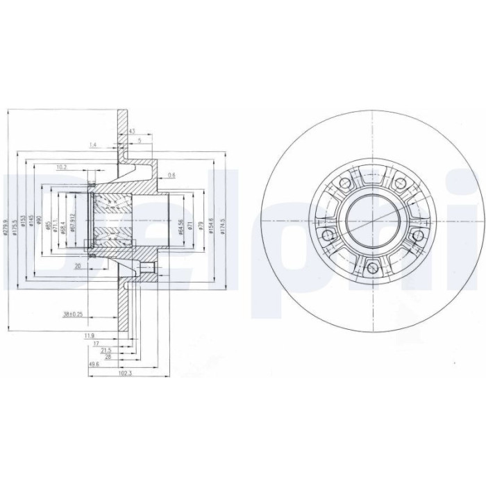 Delphi BG9031RSC Bremsscheibe Delphi BG9031RSC Bremsscheibe