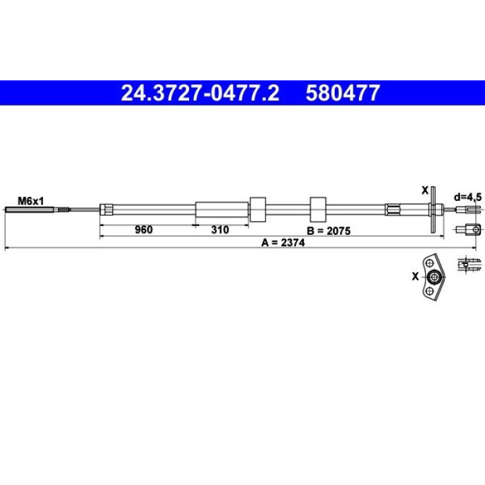 ATE 24.3727-0477.2 Seilzug, Feststellbremse