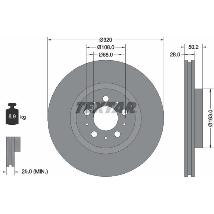 Textar 92178203 Bremsscheibe PRO Textar 92178203 Bremsscheibe PRO