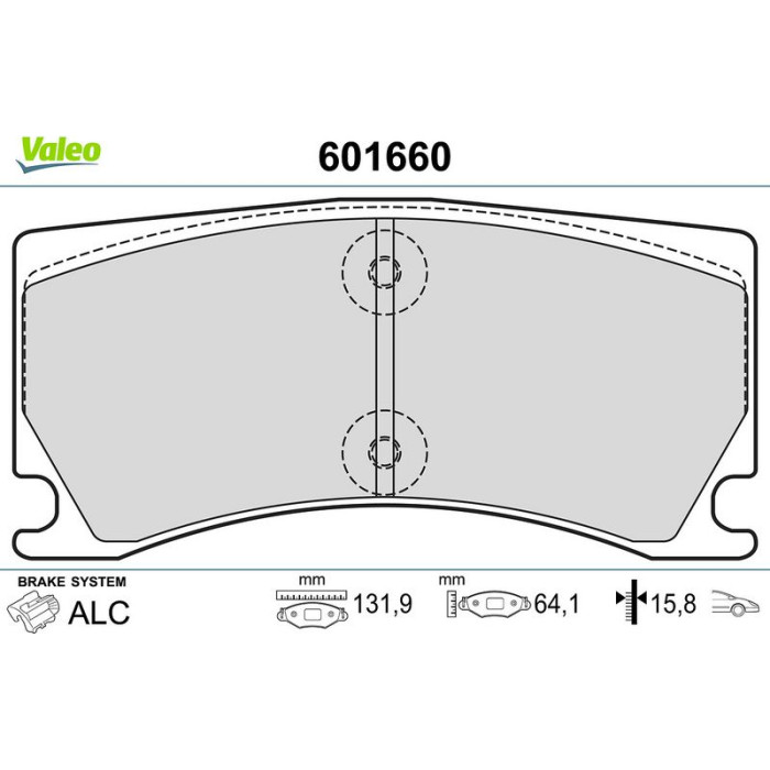 Valeo 601660 Bremsbelagsatz, Scheibenbremse