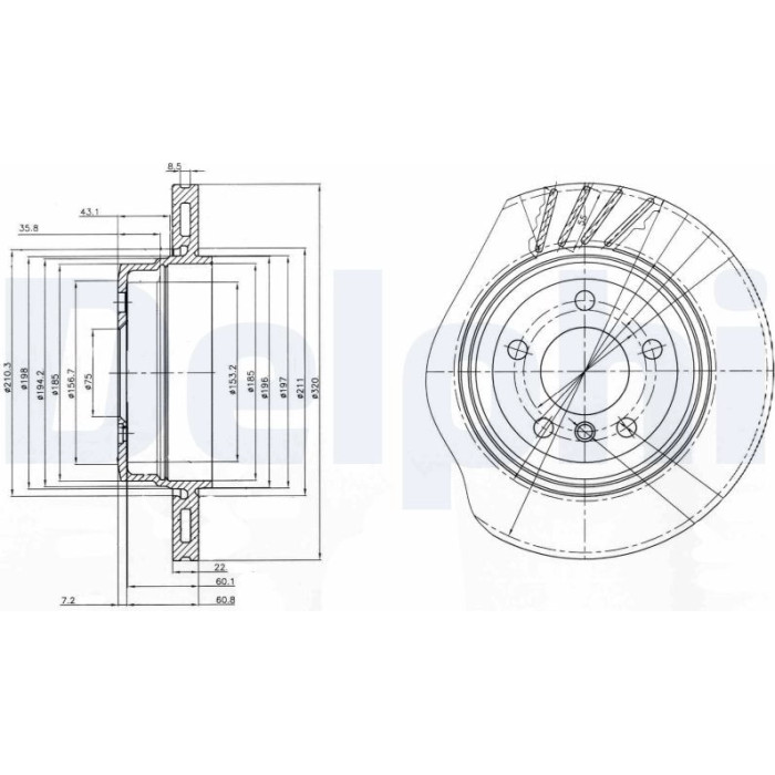 Delphi BG3943 Bremsscheibe Delphi BG3943 Bremsscheibe