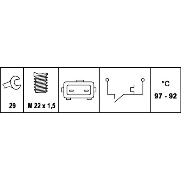 Hella 6ZT 007 801-051 Temperaturschalter, Kühlerlüfter Hella 6ZT 007 801-051 Temperaturschalter, Kühlerlüfter