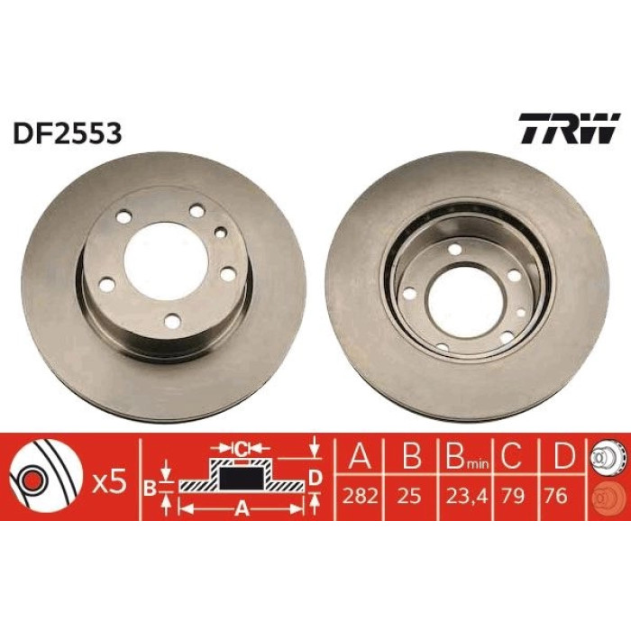 TRW DF2553 Bremsscheibe TRW DF2553 Bremsscheibe