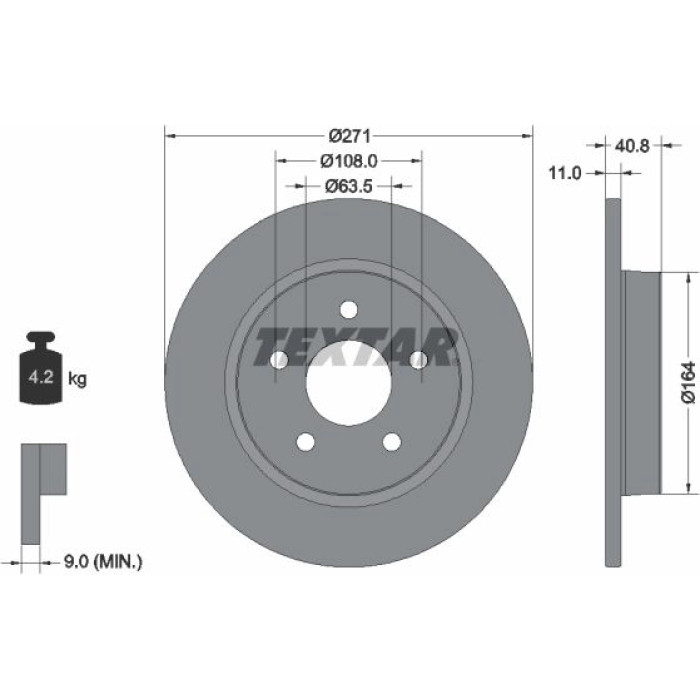 Textar 92239003 Bremsscheibe PRO Textar 92239003 Bremsscheibe PRO