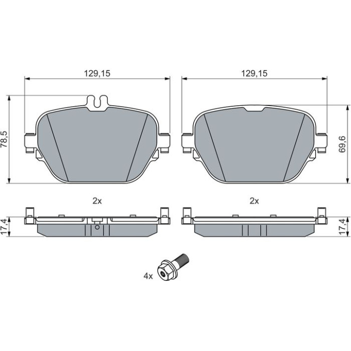 BOSCH 0 986 460 039 Bremsbelagsatz, Scheibenbremse BOSCH 0 986 460 039 Bremsbelagsatz, Scheibenbremse