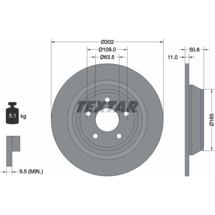 Textar 92268703 Bremsscheibe PRO Textar 92268703 Bremsscheibe PRO