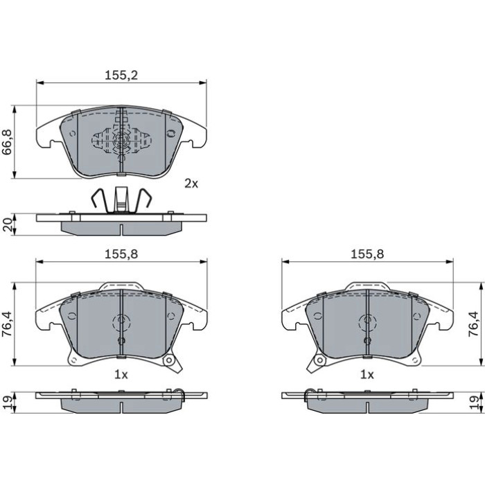 BOSCH 0 986 424 445 Bremsbelagsatz, Scheibenbremse BOSCH 0 986 424 445 Bremsbelagsatz, Scheibenbremse