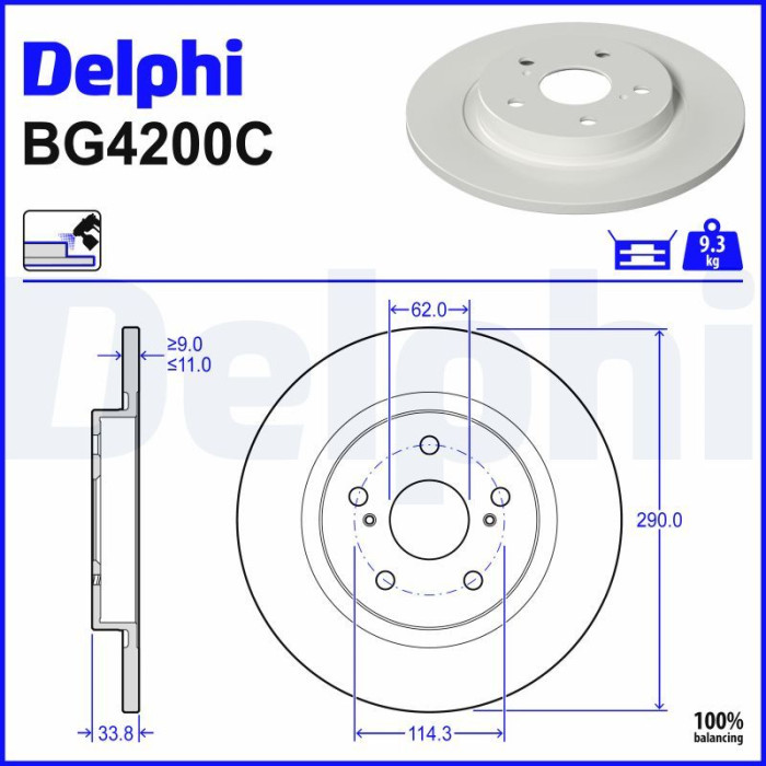 Delphi BG4200C Bremsscheibe Delphi BG4200C Bremsscheibe