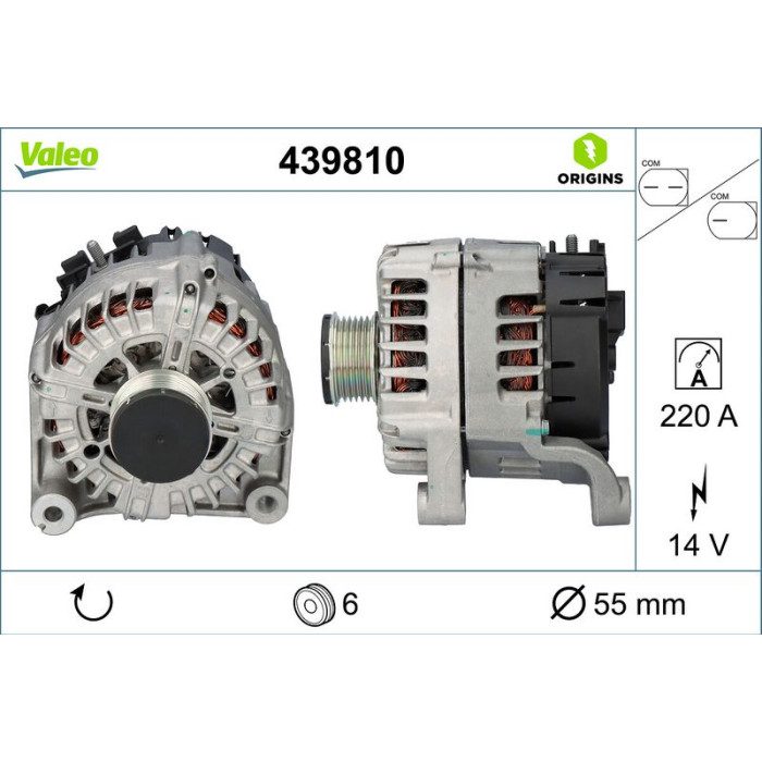 Valeo 439810 Generator ORIGINS - NEW O.E. TECHNOLOGIE Valeo 439810 Generator ORIGINS - NEW O.E. TECHNOLOGIE