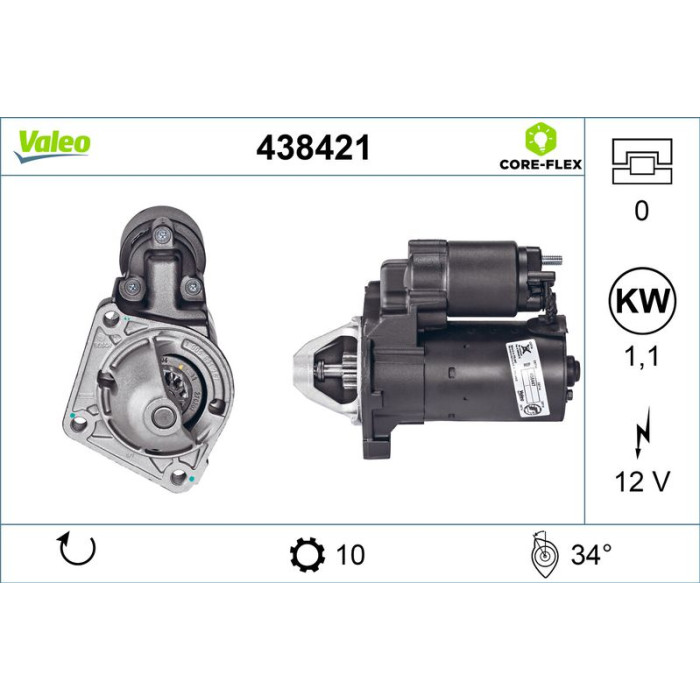 Valeo 438421 Starter CORE-FLEX Valeo 438421 Starter CORE-FLEX