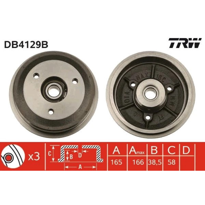 Bremstrommel DB4129B Bremstrommel DB4129B