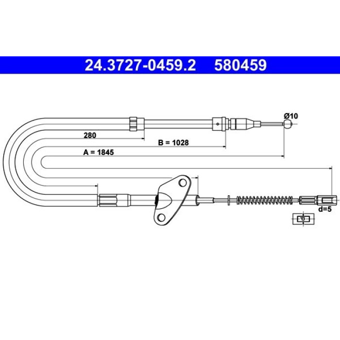 ATE 24.3727-0459.2 Seilzug, Feststellbremse ATE 24.3727-0459.2 Seilzug, Feststellbremse