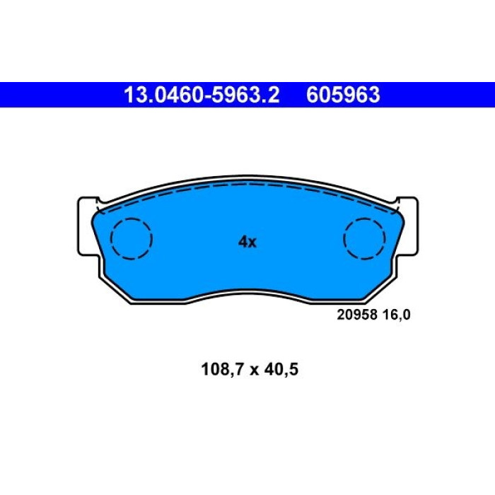 ATE 13.0460-5963.2 Bremsbelagsatz, Scheibenbremse