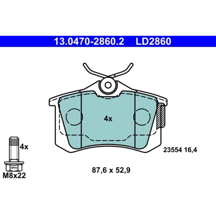 Bremsbelagsatz, Scheibenbremse 13.0470-2860.2 Bremsbelagsatz, Scheibenbremse 13.0470-2860.2