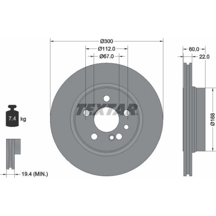 Textar 92056800 Bremsscheibe Textar 92056800 Bremsscheibe