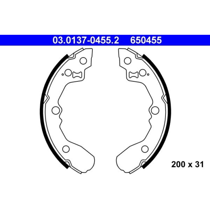 ATE 03.0137-0455.2 Bremsbackensatz ATE 03.0137-0455.2 Bremsbackensatz