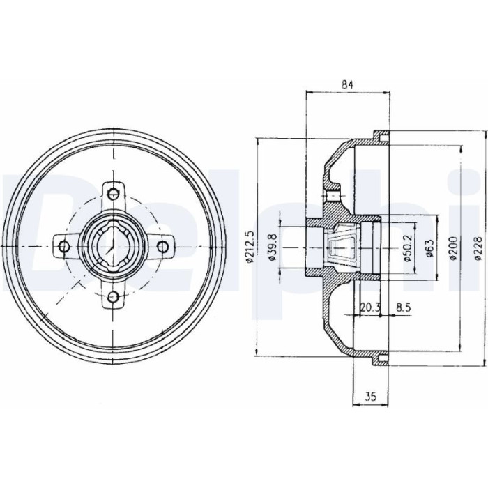 Delphi BF293 Bremstrommel Delphi BF293 Bremstrommel