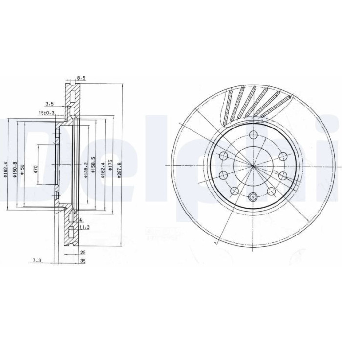 Delphi BG3142C Bremsscheibe Delphi BG3142C Bremsscheibe