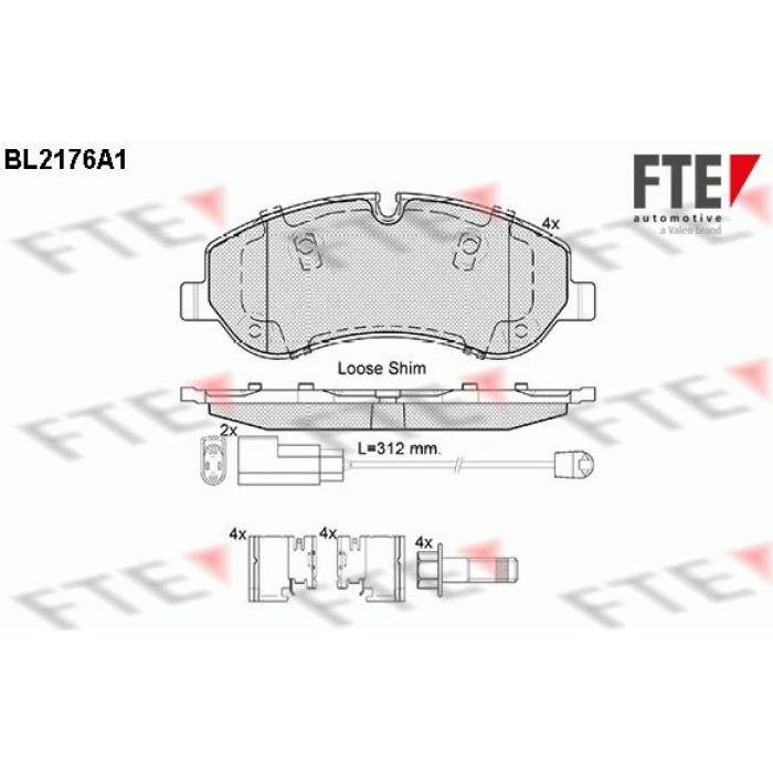 FTE 9010694 Bremsbelagsatz, Scheibenbremse