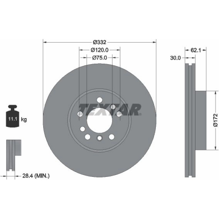 Textar 92107205 Bremsscheibe PRO+ Textar 92107205 Bremsscheibe PRO+