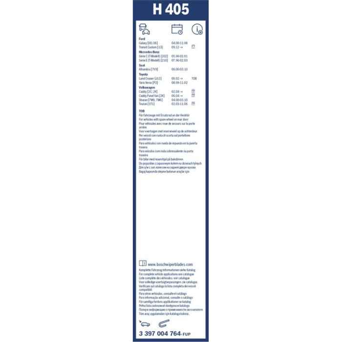 BOSCH H 405 Scheibenwischer Rear 3 397 004 764 BOSCH H 405 Scheibenwischer Rear 3 397 004 764