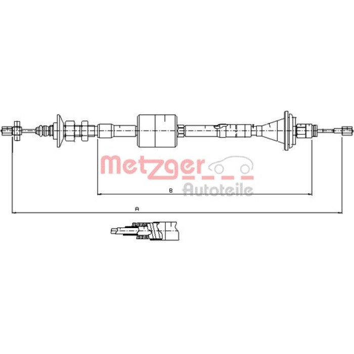 Metzger 11.2912 Seilzug, Kupplungsbetätigung Metzger 11.2912 Seilzug, Kupplungsbetätigung