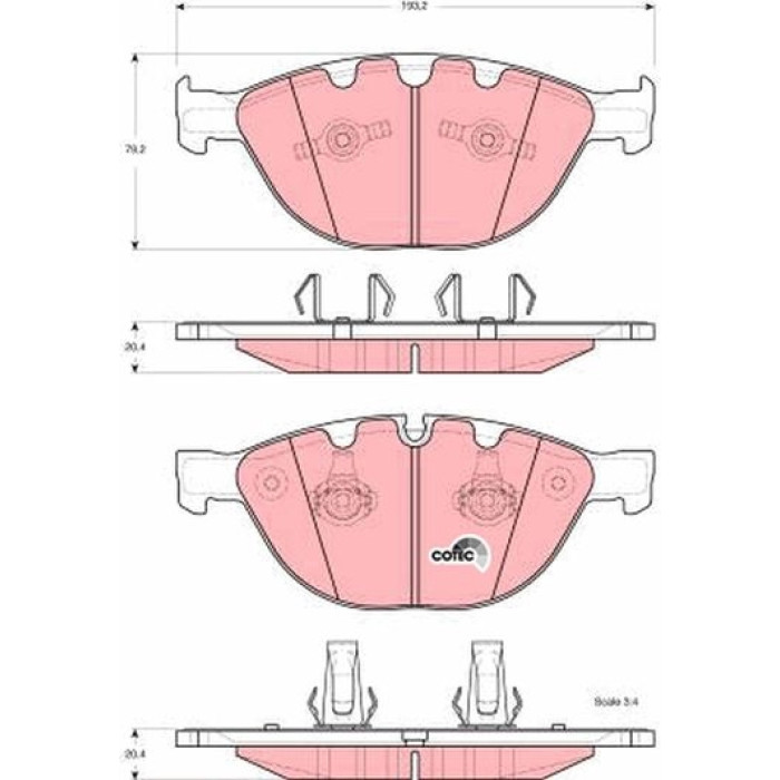 TRW GDB1558 Bremsbelagsatz, Scheibenbremse COTEC TRW GDB1558 Bremsbelagsatz, Scheibenbremse COTEC