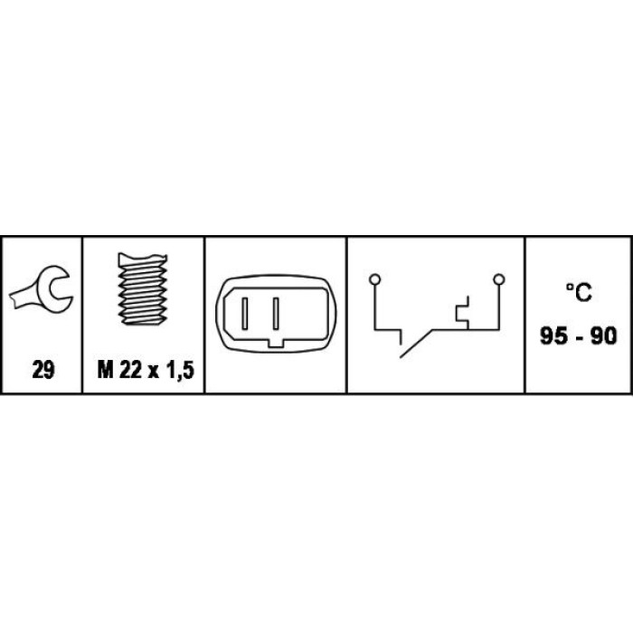 Hella 6ZT 007 801-001 Temperaturschalter, Kühlerlüfter Hella 6ZT 007 801-001 Temperaturschalter, Kühlerlüfter