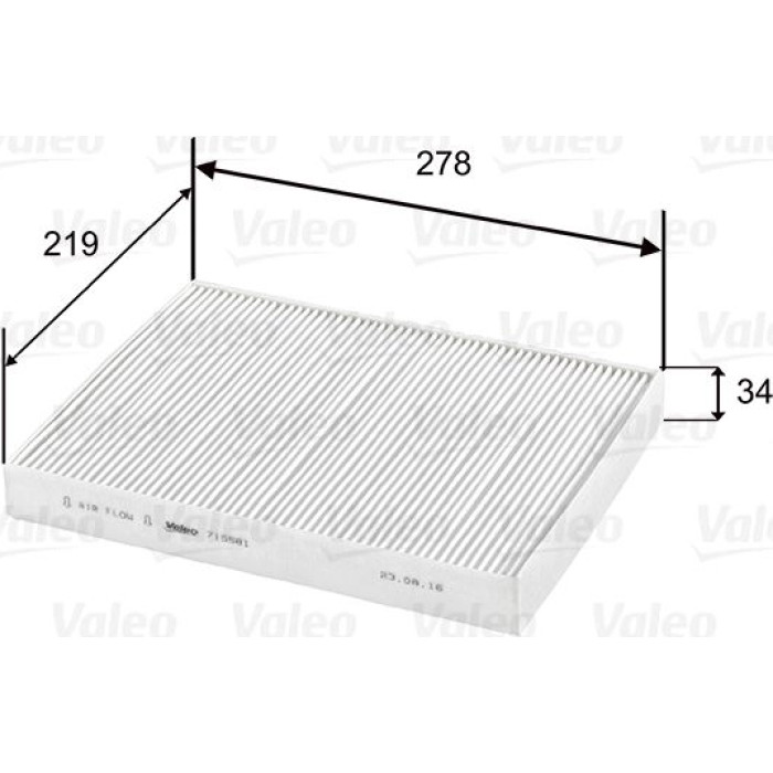 Valeo 715581 Filter, Innenraumluft ESSENTIAL Valeo 715581 Filter, Innenraumluft ESSENTIAL