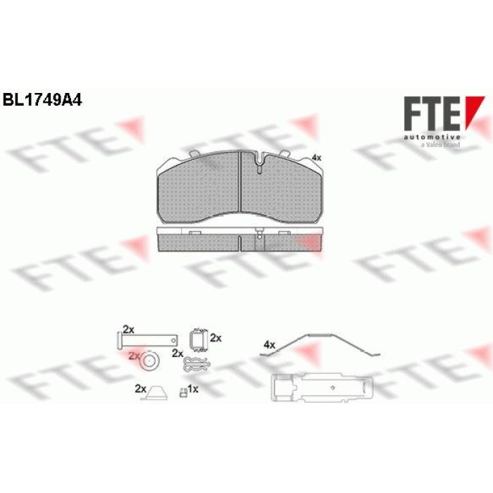 FTE 9500030 Bremsbelagsatz, Scheibenbremse