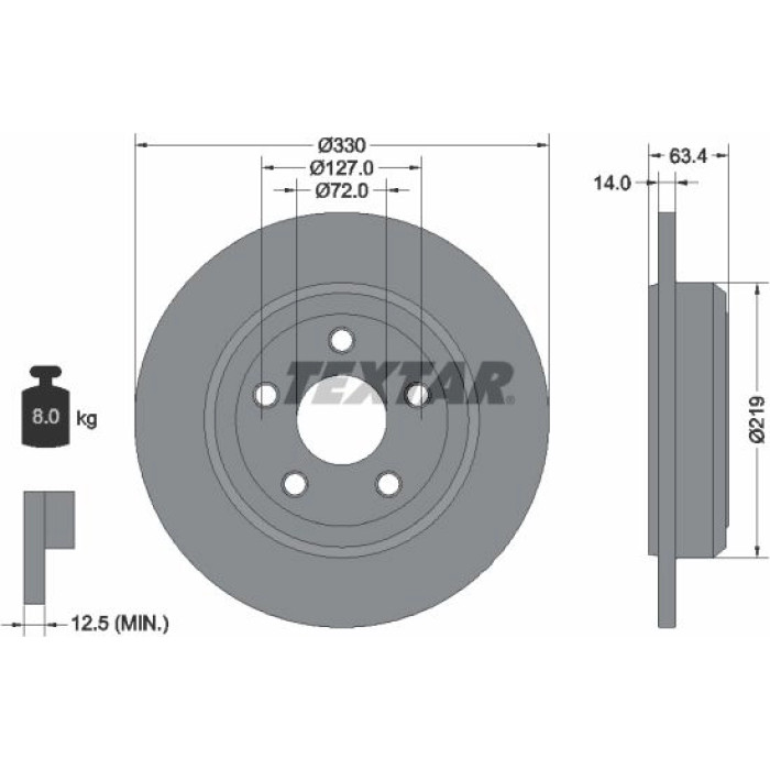 Textar 92274703 Bremsscheibe PRO Textar 92274703 Bremsscheibe PRO