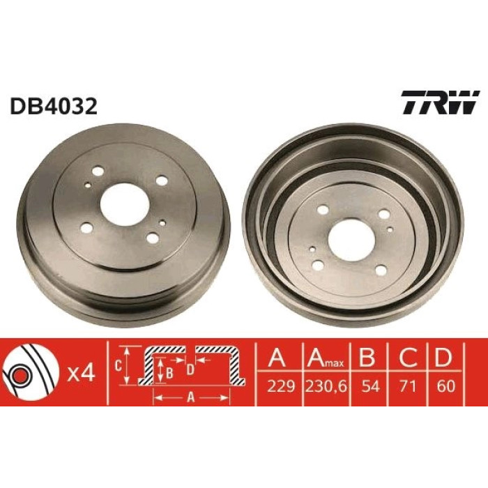 TRW DB4032 Bremstrommel