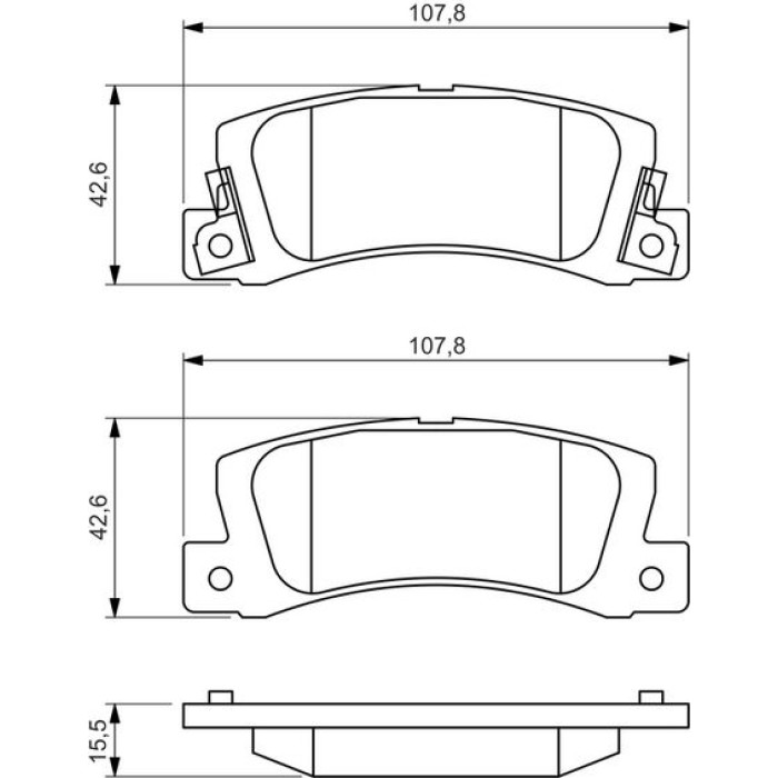 BOSCH 0 986 461 136 Bremsbelagsatz, Scheibenbremse