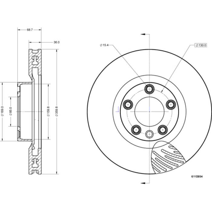 Metzger 6110854 Bremsscheibe