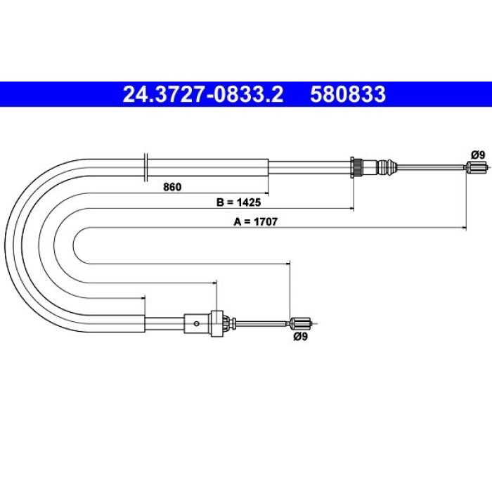 ATE 24.3727-0833.2 Seilzug, Feststellbremse