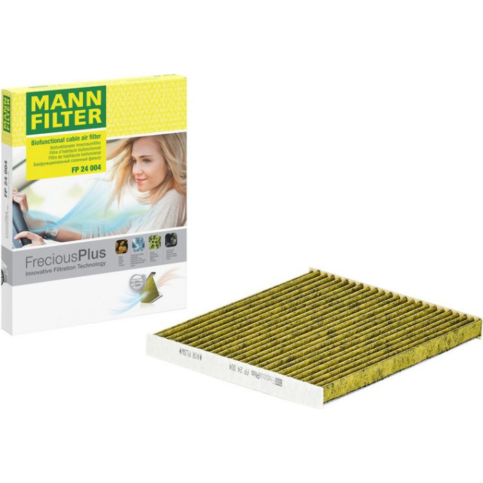 MANN-FILTER FP 24 004 Innenraumfilter FreciousPlus Aktivkohlefilter mit Polyphenol, antibakteriell, Feinstaubfilter (PM 2.5) MANN-FILTER FP 24 004 Innenraumfilter FreciousPlus Aktivkohlefilter mit Polyphenol, antibakteriell, Feinstaubfilter (PM 2.5)