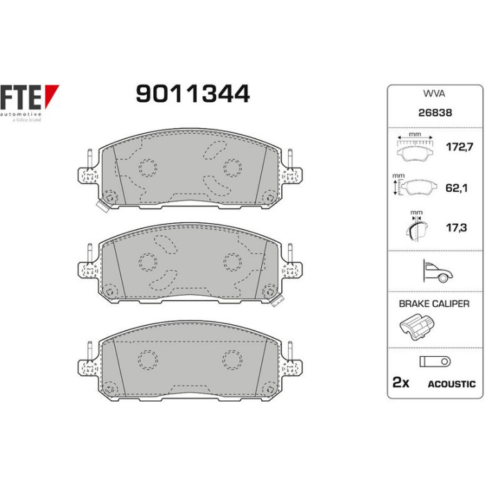 FTE 9011344 Bremsbelagsatz, Scheibenbremse FTE 9011344 Bremsbelagsatz, Scheibenbremse