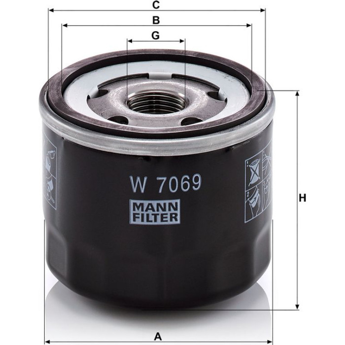 Mann-Filter W 7069 Ölfilter Mann-Filter W 7069 Ölfilter