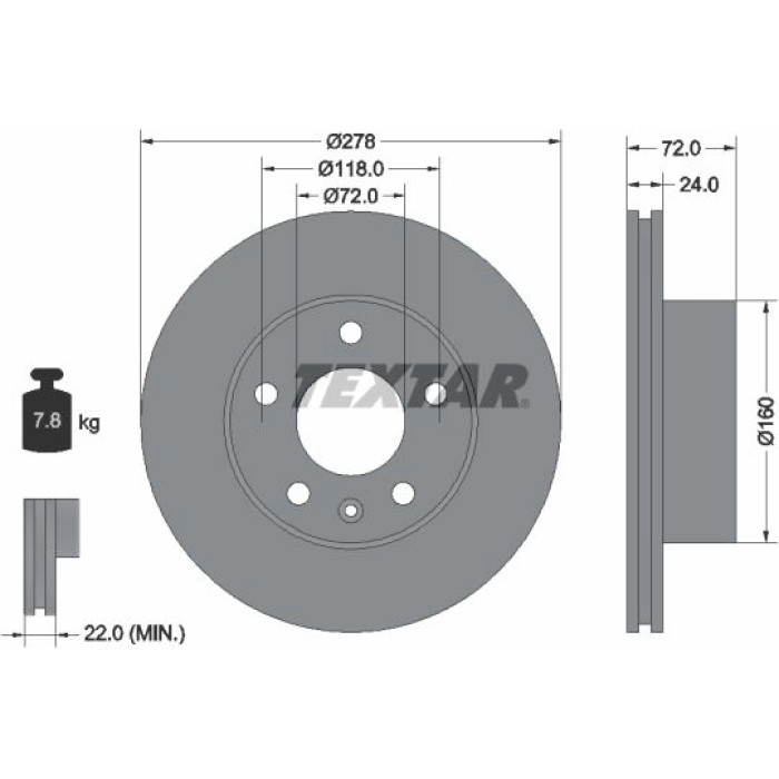 Textar 93191100 Bremsscheibe Textar 93191100 Bremsscheibe