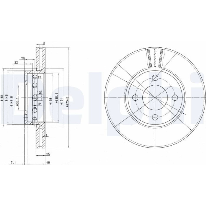 Delphi BG2748 Bremsscheibe